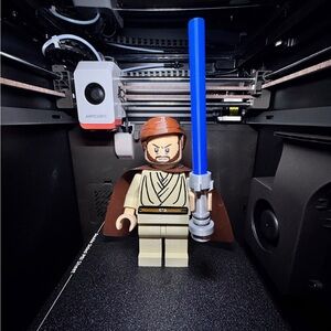 3D Printed LEGO Star Wars Obi-Wan Kenobi (with hood and hair attachments)